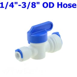 RO Water Straight Plastic Ball Valve 1/4" 3/8" OD Hose Quick Connect 1/4" 3/8" Male 1/2" Female Reveser Osmosis Aquarium Fitting