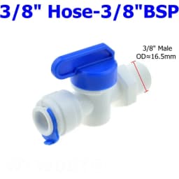 RO Water Straight Plastic Ball Valve 1/4" 3/8" OD Hose Quick Connect 1/4" 3/8" Male 1/2" Female Reveser Osmosis Aquarium Fitting