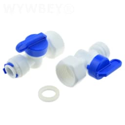 RO Water Straight Plastic Ball Valve 1/4" 3/8" OD Hose Quick Connect 1/4" 3/8" Male 1/2" Female Reveser Osmosis Aquarium Fitting