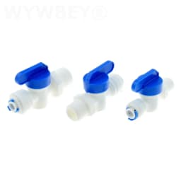 RO Water Straight Plastic Ball Valve 1/4" 3/8" OD Hose Quick Connect 1/4" 3/8" Male 1/2" Female Reveser Osmosis Aquarium Fitting