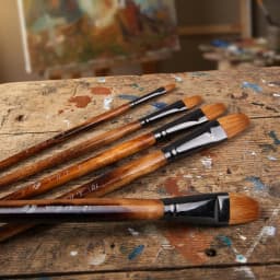 6pcs/Set Paintibrush Oil Paint Weasel Hair Water Color Paint Brush Acrylics Drawing Brush Art Supplies Paint Brushes for Artist