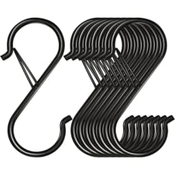 5/10/20 PCS S Hooks with Safety Buckle, Heavy Duty Metal S Shaped Hooks for Hanging Plants, Kitchen Utensil, Clothes, Pot,etc.