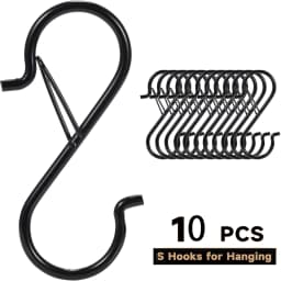 5/10/20 PCS S Hooks with Safety Buckle, Heavy Duty Metal S Shaped Hooks for Hanging Plants, Kitchen Utensil, Clothes, Pot,etc.