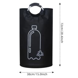 New Large Capacity Empty Bottle Storage Basket With Aluminum Handle 82l Wastewater Bottle Collector Bag Folding Recycling Bin