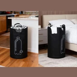 New Large Capacity Empty Bottle Storage Basket With Aluminum Handle 82l Wastewater Bottle Collector Bag Folding Recycling Bin