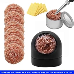 Metal Wire With Stand Set Welding Desoldering Soldering Solder Iron Tip Dross Cleaner Cleaning Steel Ball Mesh Filter Tin Remove