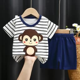 Summer Donald Duck Cartoon 2-Piece Boys Tracksuit Casual Kids Clothing Set T-shirt And Shorts Children 1-4 Years