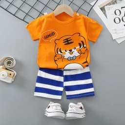 Summer Donald Duck Cartoon 2-Piece Boys Tracksuit Casual Kids Clothing Set T-shirt And Shorts Children 1-4 Years