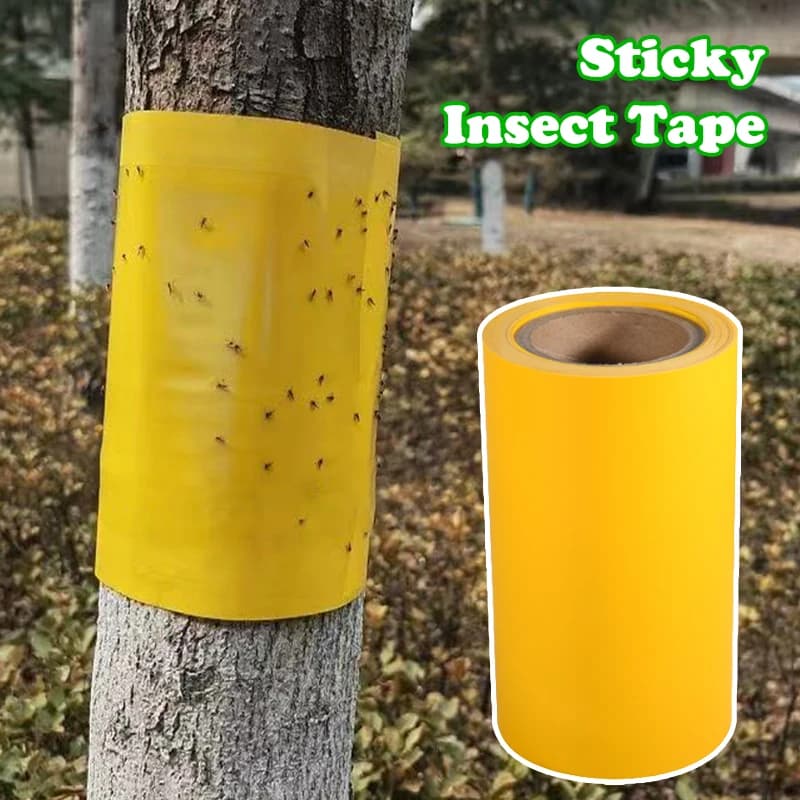 Yellow Insect Barrier Tape for Trees – Strong Adhesive, Double-Sided Protection Against Moths, Ants & Crawling Insects