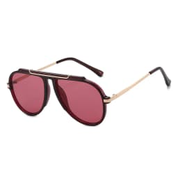 New Alloy Oversized Pilot Women Sunglasses Vintage Gradient Red Sun Glasses Ladies Trendy Oval Shades UV400 Men Trending Eyewear