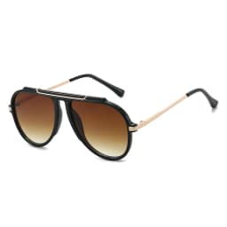 New Alloy Oversized Pilot Women Sunglasses Vintage Gradient Red Sun Glasses Ladies Trendy Oval Shades UV400 Men Trending Eyewear