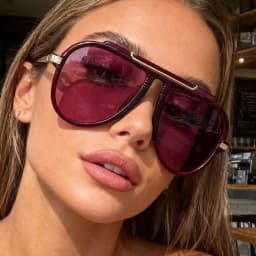 New Alloy Oversized Pilot Women Sunglasses Vintage Gradient Red Sun Glasses Ladies Trendy Oval Shades UV400 Men Trending Eyewear