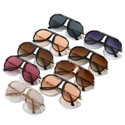 New Alloy Oversized Pilot Women Sunglasses Vintage Gradient Red Sun Glasses Ladies Trendy Oval Shades UV400 Men Trending Eyewear