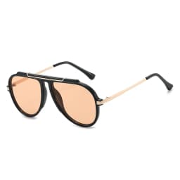 New Alloy Oversized Pilot Women Sunglasses Vintage Gradient Red Sun Glasses Ladies Trendy Oval Shades UV400 Men Trending Eyewear