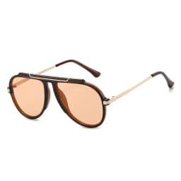 New Alloy Oversized Pilot Women Sunglasses Vintage Gradient Red Sun Glasses Ladies Trendy Oval Shades UV400 Men Trending Eyewear