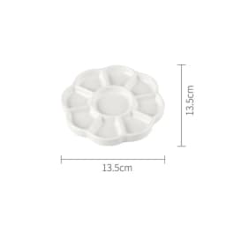 Flower Plum Rectangle Ceramic Palette Color Mixing Paint Palette Tray For Watercolor Gouache Acrylic Painting Art Supplies