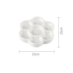 Flower Plum Rectangle Ceramic Palette Color Mixing Paint Palette Tray For Watercolor Gouache Acrylic Painting Art Supplies