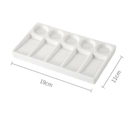 Flower Plum Rectangle Ceramic Palette Color Mixing Paint Palette Tray For Watercolor Gouache Acrylic Painting Art Supplies