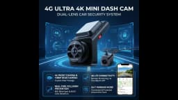 4G SIM Dash Cam GPS 4K+1080P Dual Footage Remote Live Streaming 24H Parking Monitor Car Road Camera Video Recorder WiFi Hotspot
