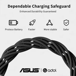 ASUS Thunderbolt 5 Cable 80Gbps PD 240W Data Cable Fast Charging 8K60Hz Type-C Cable for MacBook, iPad, iPhone, and Android