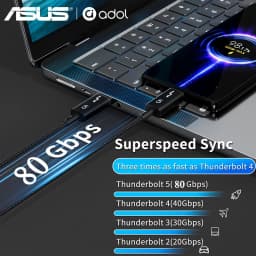 ASUS Thunderbolt 5 Cable 80Gbps PD 240W Data Cable Fast Charging 8K60Hz Type-C Cable for MacBook, iPad, iPhone, and Android