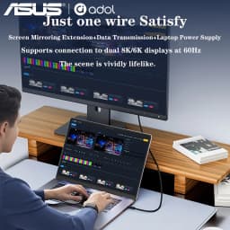 ASUS Thunderbolt 5 Cable 80Gbps PD 240W Data Cable Fast Charging 8K60Hz Type-C Cable for MacBook, iPad, iPhone, and Android