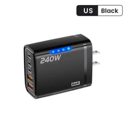 240W GaN USB C Charger 5 in 1 Fast Charging Phone Charger Power Adapter For iPhone Samsung Xiaomi Type C EU/US Plug Wall Charger