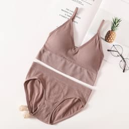 Women Low Back Bra And Panties Set Seamless Push Up Bra Crop Top Low Rise Briefs Ribbed Underwear Sexy Lingerie Set