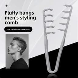 Men's Styling Comb, Made of Plastic, Suitable for Daily Commuting, Business Trips, Travel, Office, and Dormitory Use. Portable, Compact, Easy to Store. Helps Create Volume at the Top of the Hair, Tidy up Stray Hair, Create Texture, and Style Slicked-Back Hair. Hairdressing and Grooming Tool