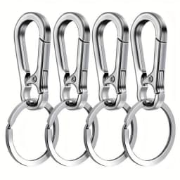 4 PCS Stainless Steel Carabiner Clip Keychain Metal Key Rings Keyring Key Holder Clips Hook Holder Organizer for Car Keys Finder