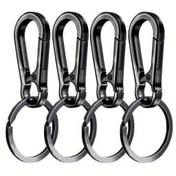 4 PCS Stainless Steel Carabiner Clip Keychain Metal Key Rings Keyring Key Holder Clips Hook Holder Organizer for Car Keys Finder