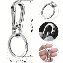 4 PCS Stainless Steel Carabiner Clip Keychain Metal Key Rings Keyring Key Holder Clips Hook Holder Organizer for Car Keys Finder