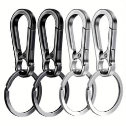 4 PCS Stainless Steel Carabiner Clip Keychain Metal Key Rings Keyring Key Holder Clips Hook Holder Organizer for Car Keys Finder