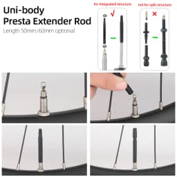 Bicycle 1Pair Presta Valve Extender W/ Cap CNC Aluminum Alloy Anodized F/V Extension for Fixed Road Bike Rims 50mm 60mm