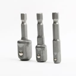 3pcs/set Chrome Vanadium Steel Socket Adapter Hex Shank to 1/4" 3/8" 1/2" Extension Drill Bits Bar Hex Bit Set Power Tools