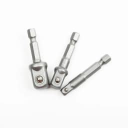 3pcs/set Chrome Vanadium Steel Socket Adapter Hex Shank to 1/4" 3/8" 1/2" Extension Drill Bits Bar Hex Bit Set Power Tools