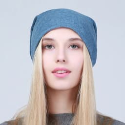Geebro Women's Plain Beanie Hat Spring Cotton Slouchy Beanie for Women Knitted Bone Hat Ladies Black Skullies Cap JS293A