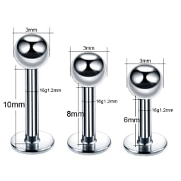 10pcs/lot 16G Surgical Steel Labret Ring Lip Piercing Ear Cartilage Lip Earrings Piercing Ombligo Ear Piercing Body Jewelry