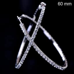 2018 New 30-100mm Large Crystal Hoops Earrings Paparazzi Basketball Wives CZ Hip Hop Earrings Christmas Jewelry Gift