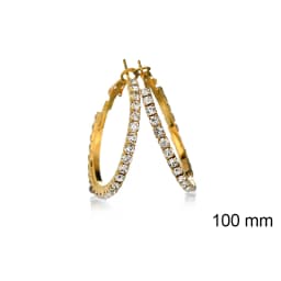 2018 New 30-100mm Large Crystal Hoops Earrings Paparazzi Basketball Wives CZ Hip Hop Earrings Christmas Jewelry Gift