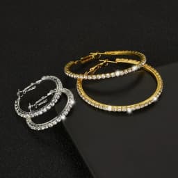 2018 New 30-100mm Large Crystal Hoops Earrings Paparazzi Basketball Wives CZ Hip Hop Earrings Christmas Jewelry Gift