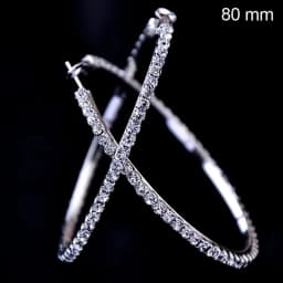 2018 New 30-100mm Large Crystal Hoops Earrings Paparazzi Basketball Wives CZ Hip Hop Earrings Christmas Jewelry Gift