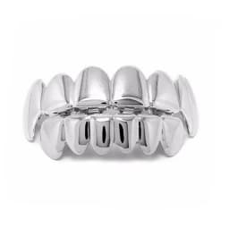 TOPGRILLZ New Fit Rose Gold Color Plated Hip Hop Teeth Grillz Caps Top&Bottom Grill Set for Christmas Party Vampire Tooth Grillz