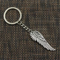 New Fashion Men 30mm Keychain DIY Metal Holder Chain Vintage Angel Wings 51x17mm Bronze Pendant Gift