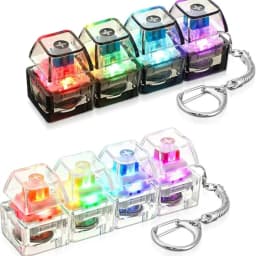 4-Button Fingertip Keyboard Keychain RGB Keyboard Fidget Toy with Lights for Stress Relief Decompression Calming Accessories K