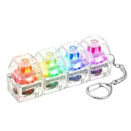 4-Button Fingertip Keyboard Keychain RGB Keyboard Fidget Toy with Lights for Stress Relief Decompression Calming Accessories K