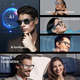 Lenovo 100MP Camera 8K HD Smart Glasses Chat GPT 260mAh Battery Bluetooth Call Voice Assistant Control Smart Glasses for Men