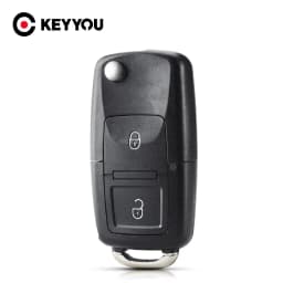 KEYYOU 2 Buttons Remote Flip Folding Car Key Shell for VW For Volkswagen MK4 Bora Golf 4 5 6 Passat Polo Bora Touran