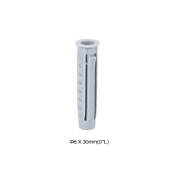 uxcell 100pcs 6mmX30mm Plastic Expansion Pipe Column Concrete Anchor Wall Plug Gray for Home Garden DIY Application