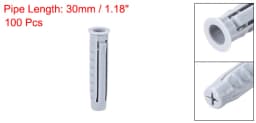 uxcell 100pcs 6mmX30mm Plastic Expansion Pipe Column Concrete Anchor Wall Plug Gray for Home Garden DIY Application